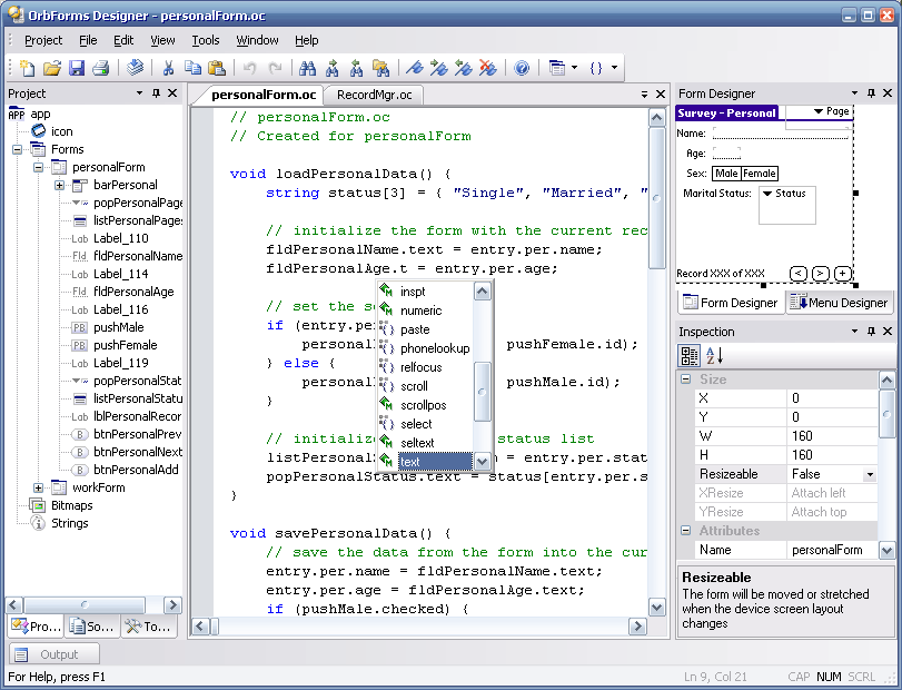 OrbForms Designer